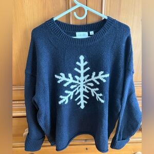 Mia & Tess Oversized Navy Crewneck